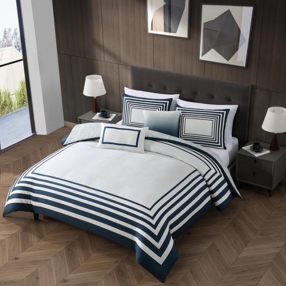 Bebejan Frames Reversible Queen Comforter Set - Picture 3 of 4